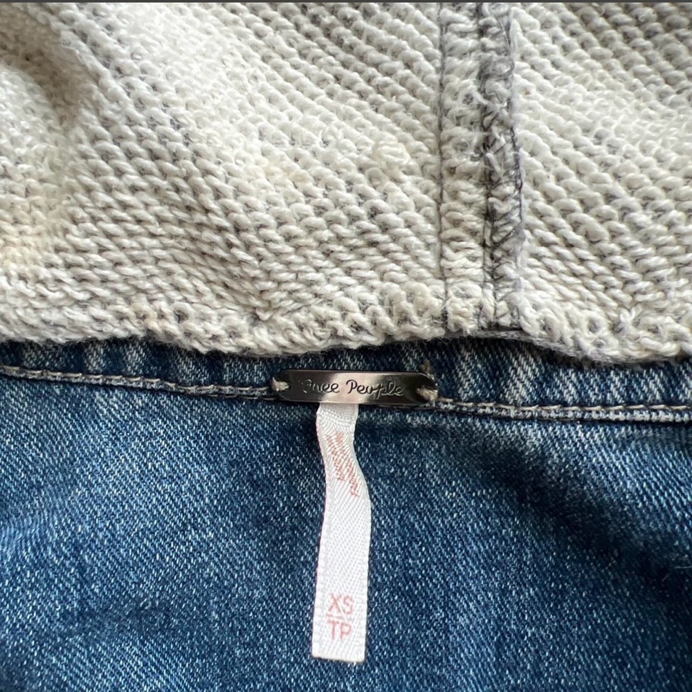 Free People Blue and Gray Jean Jacket - Picture 3 of 5